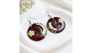 New Design Painting Wood Earrings Handmade in Bali